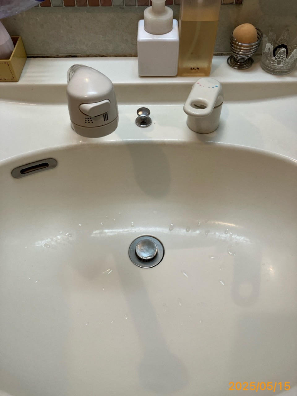 施工前 洗面水栓
