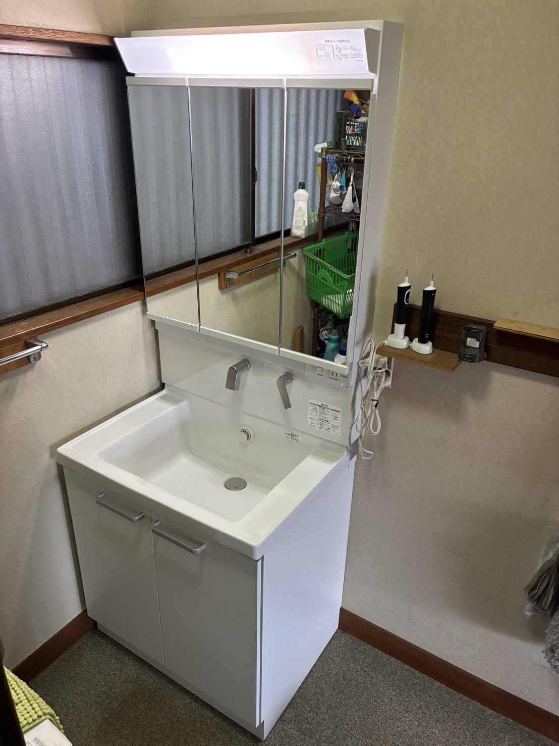 施工後　洗面化粧台（LDSWB075BAGEN1(A)　LMWB0753GEG2G）