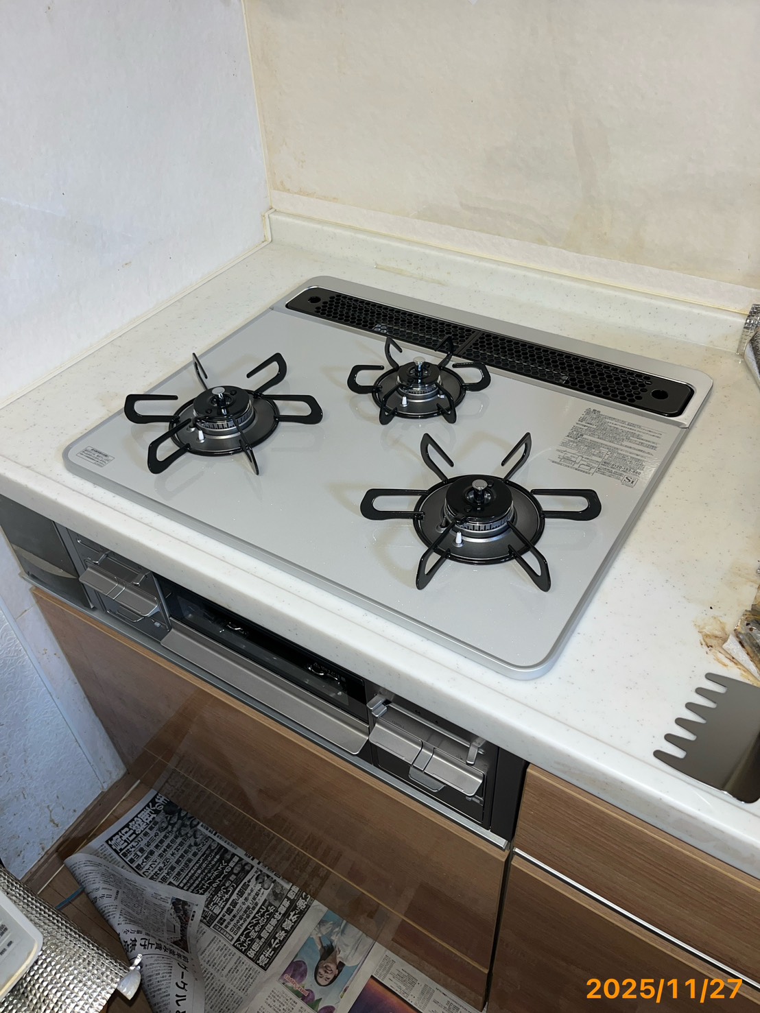 施工後　コンロ（PD-509WS-60CV）