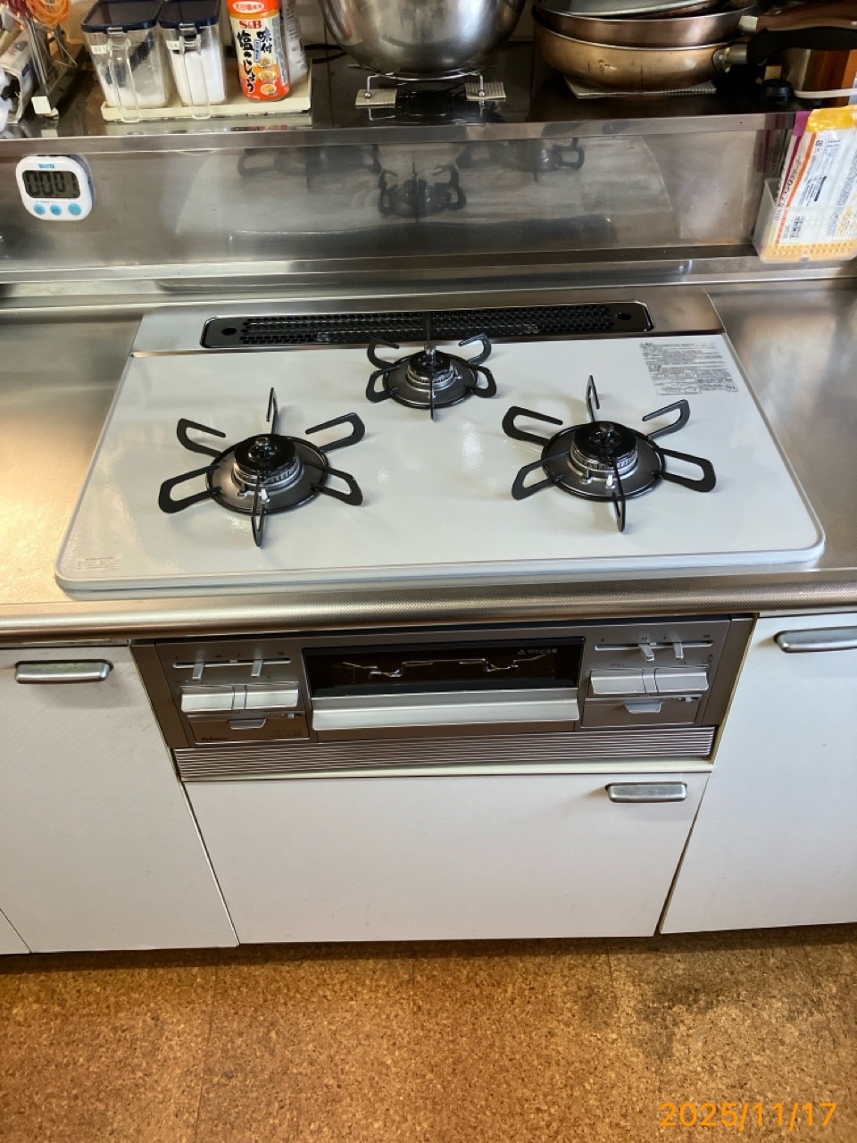 施工後　コンロ（PD-509WS-75CV）
