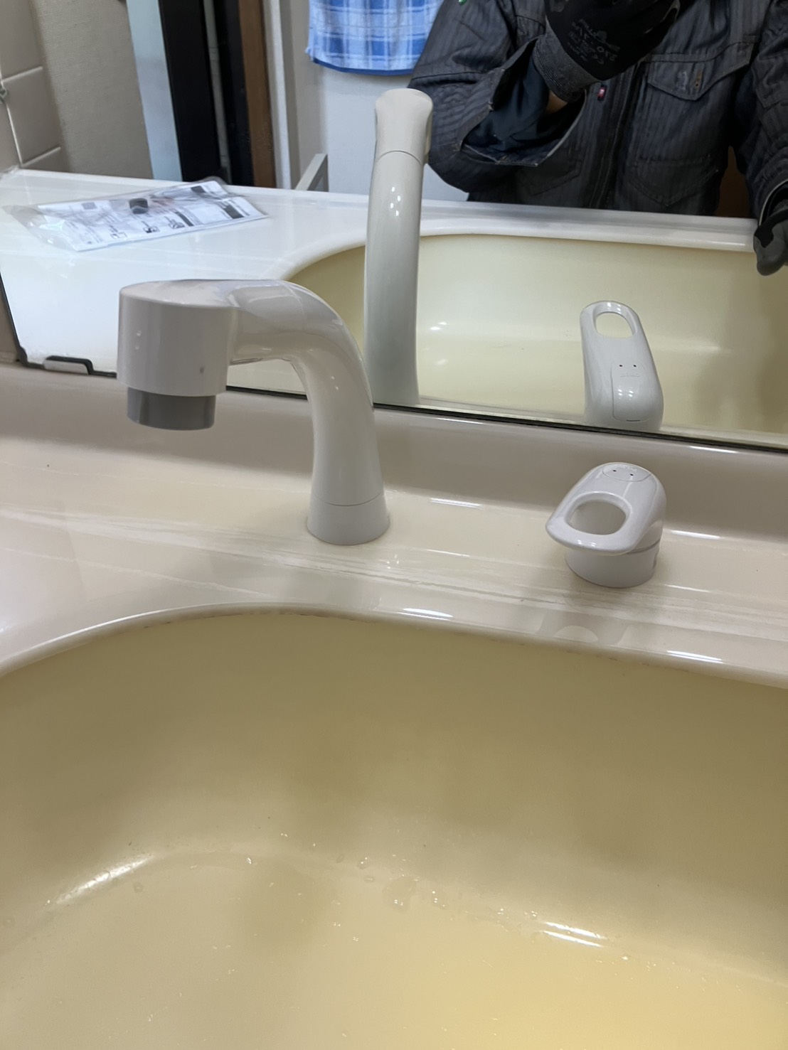 施工後　洗面水栓（TLS05301J）